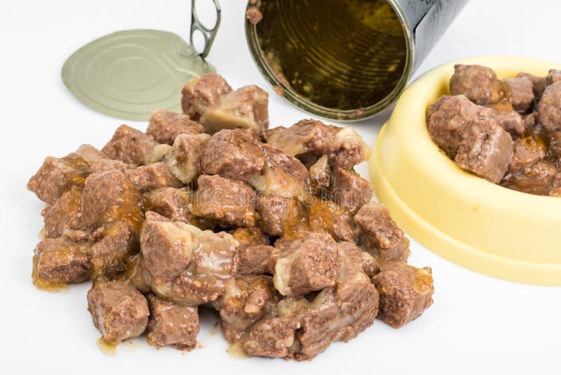 Carne Enlatada Para O Alimento Animal Foto de Stock Imagem de felino