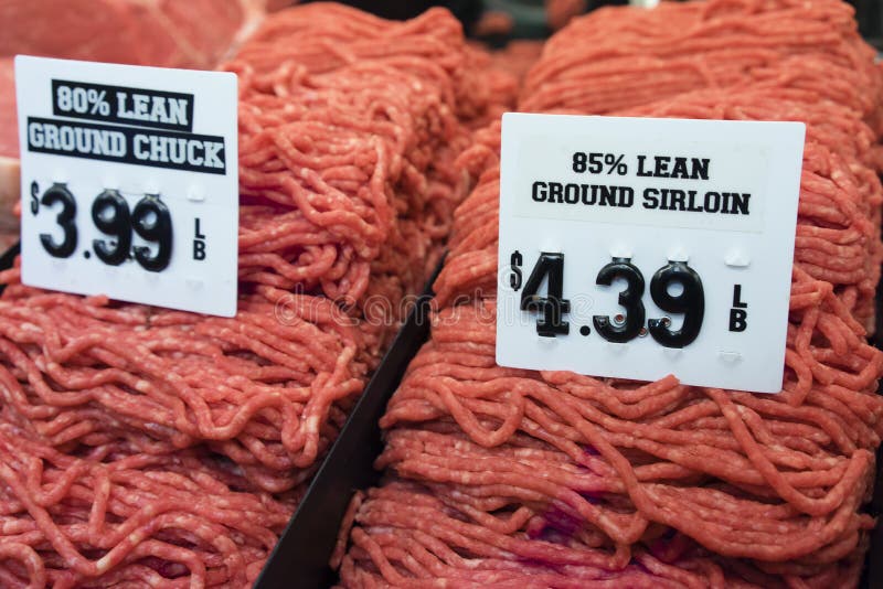 Carne tritata nel mercato immagine stock libera da diritti Carne tritata nel mercato immagine stock libera da diritti
