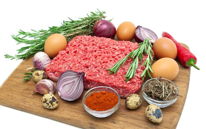 Carne triturada da carne e do close up diferente dos alimentos Backgroun branco fotografia de stock royalty free Carne triturada da carne e do close up diferente dos alimentos Backgroun branco fotografia de stock royalty free