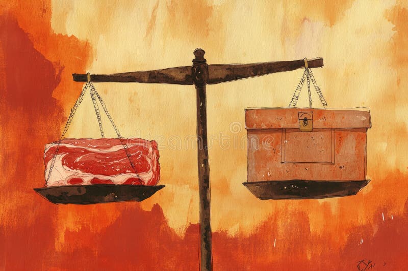 Carne vs. Treasure illustrazione vettoriale