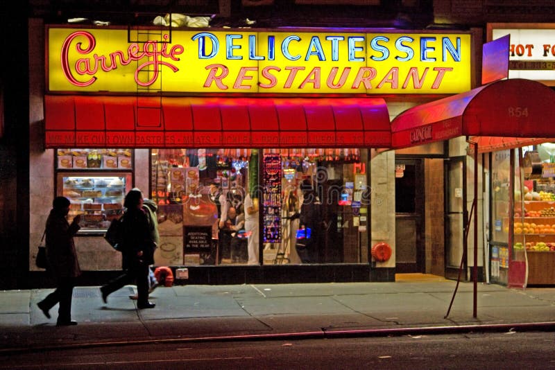 Carnegie Deli editorial stock image. Image of yellow, landmark 7305549