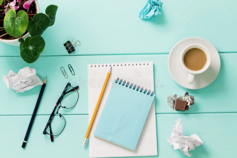 Carnet vide avec la fleur, vue supérieure photos libres de droits Carnet vide avec la fleur, vue supérieure photos libres de droits
