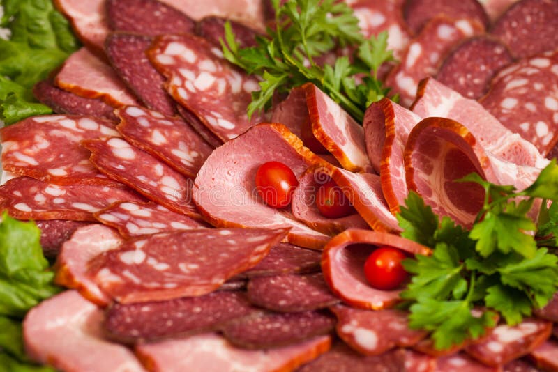 Carni fredde della ghiottoneria assortita fotografie stock libere da diritti