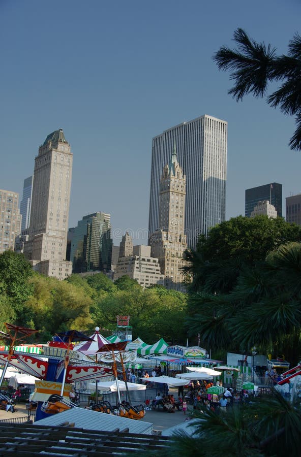 A Carnival at Central Park New York City Stock Image Image of