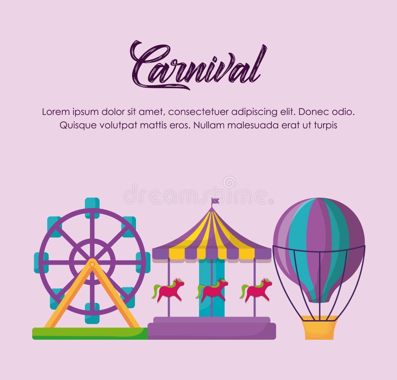 Circus carnival infographic with fortune wheel and carousel icon over pink background, colorful design vector illustration. Circus carnival infographic with fortune wheel and carousel icon over pink background, colorful design vector illustration