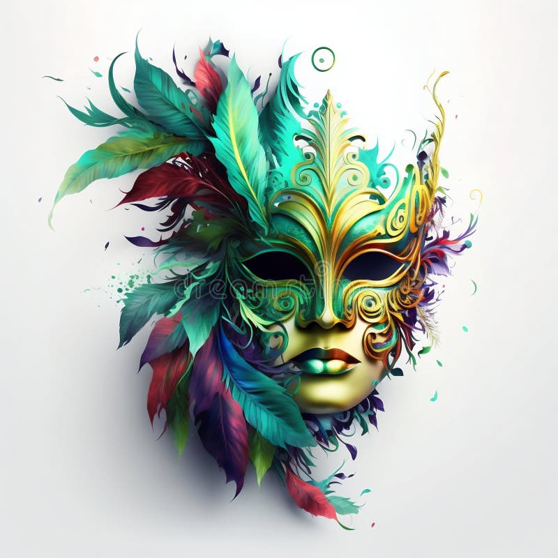 Carnival Colorful Mask. Generative AI Stock Illustration - Illustration ...