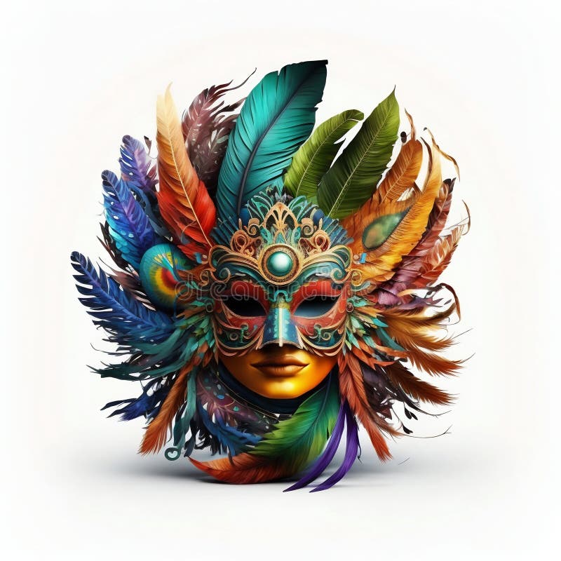 Carnival Colorful Mask. Generative AI Stock Illustration - Illustration ...