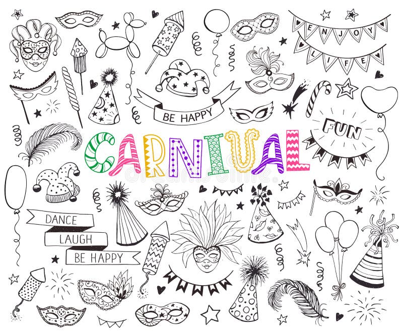 Carnival doodle set