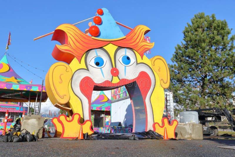 The entrance to a carnival, part of the set for a movie of the week shooting in Vancouver, Canada titled The Hunt on November 23, 2017. The entrance to a carnival, part of the set for a movie of the week shooting in Vancouver, Canada titled The Hunt on November 23, 2017.