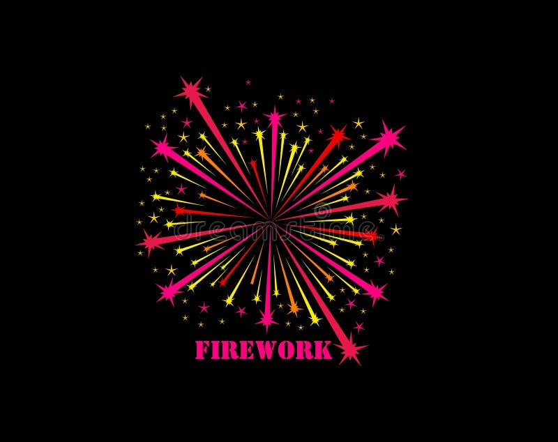 Carnival firework icon, birthday event firecracker stock illustration