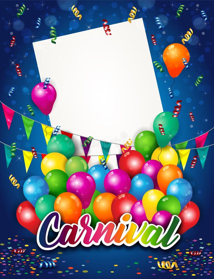 Carnival and balloons stock illustration. Illustration of invitation -  107605727