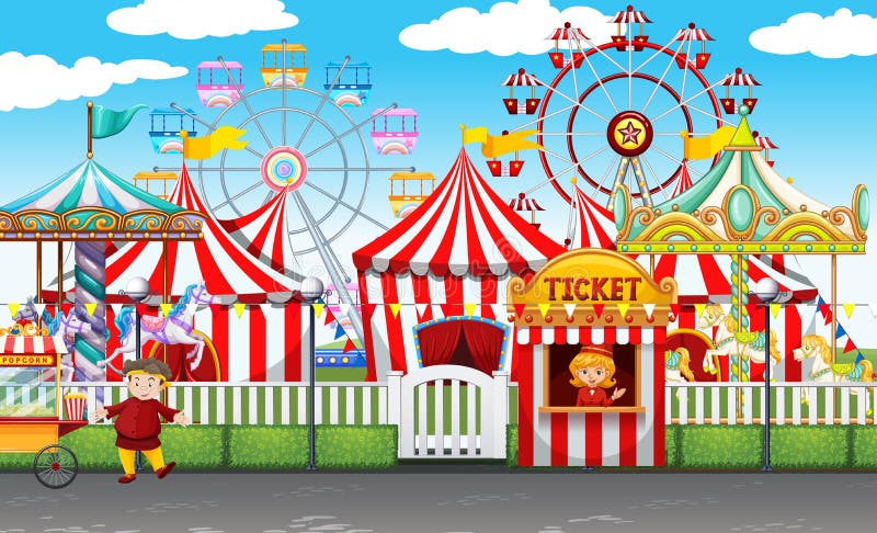 Carnival with Many Rides and Shops Stock Vector - Illustration of clipart, graphics: 61505017 Carnival with Many Rides and Shops Stock Vector - Illustration of clipart, graphics: 61505017