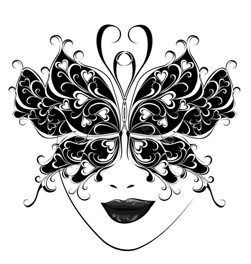butterfly masquerade mask clipart