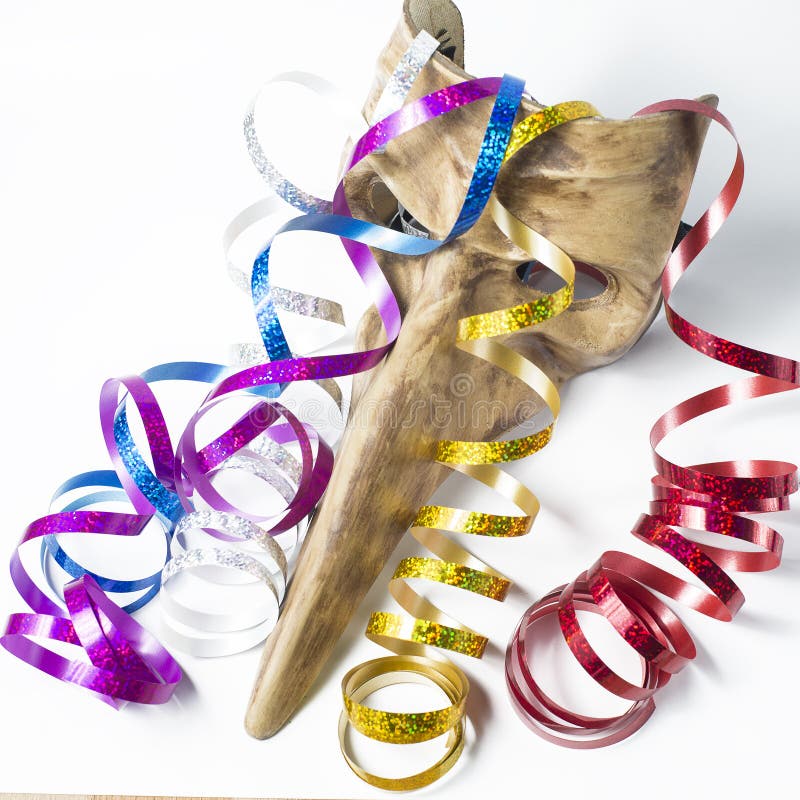Carnival Mask with Colorful Streamers Stock Image Image of carnivals