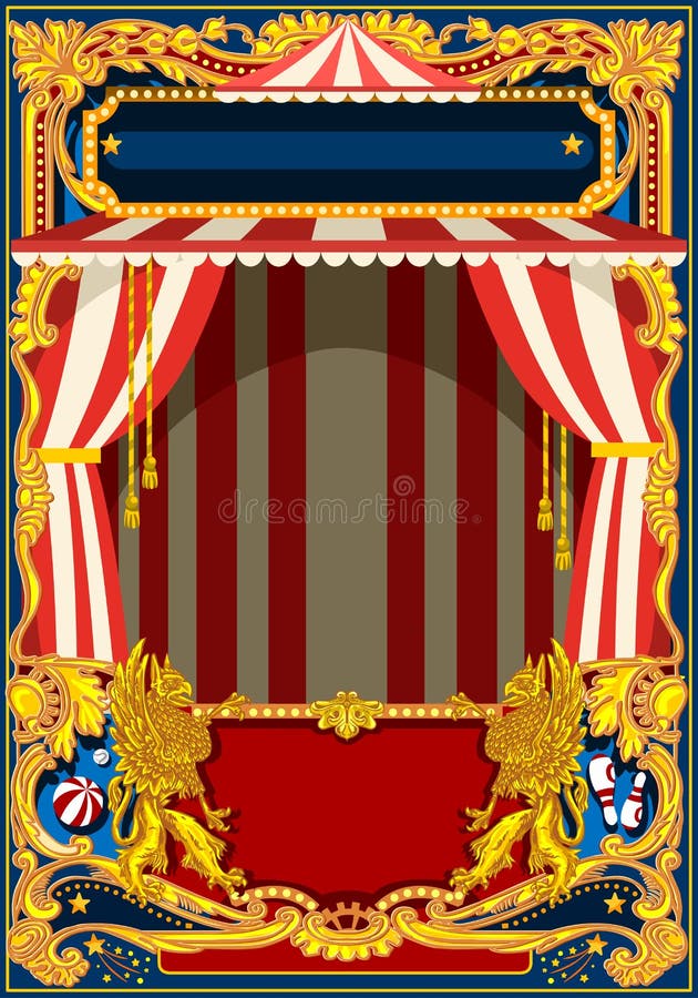 Circus Carnival Banner Tent Invite Theme Park Vector