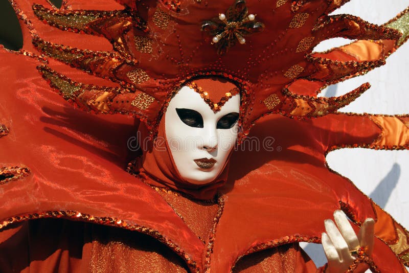 Carnival in Venice - Red Mask Stock Photo - Image of tradition, mistery ...
