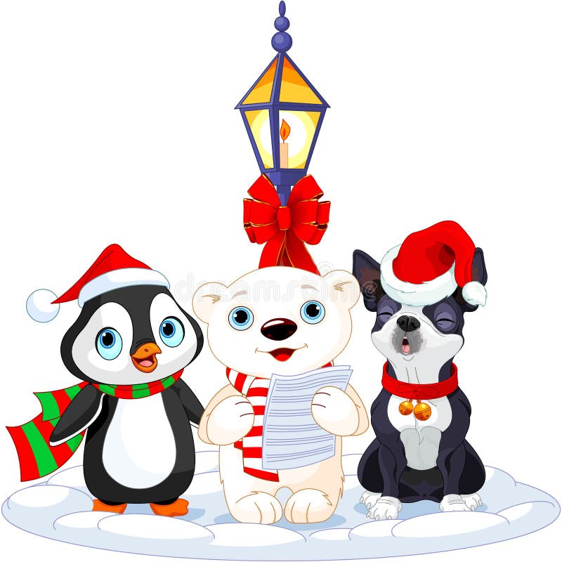 Carolers van Kerstmis stock illustratie Carolers van Kerstmis stock illustratie