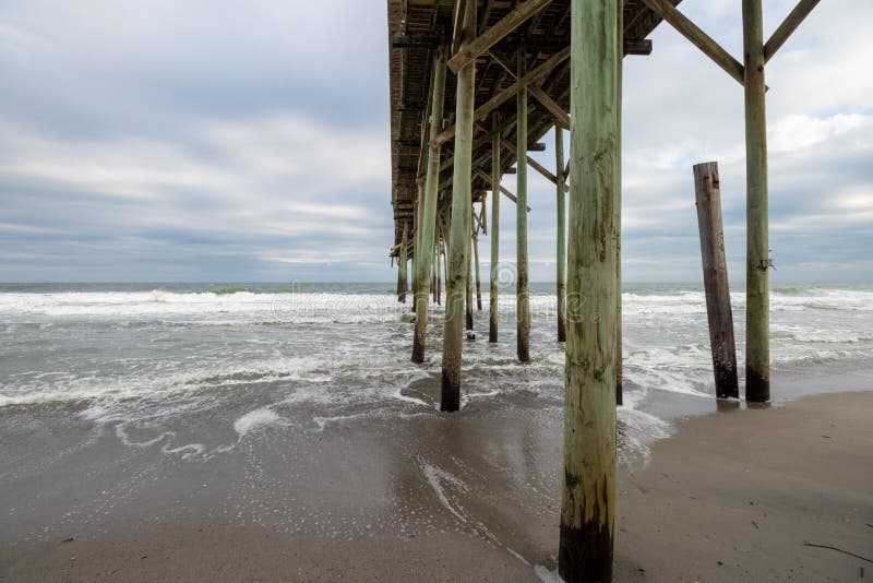 Carolina Beach Pier on the Atlantic Coast Stock Photo Image of