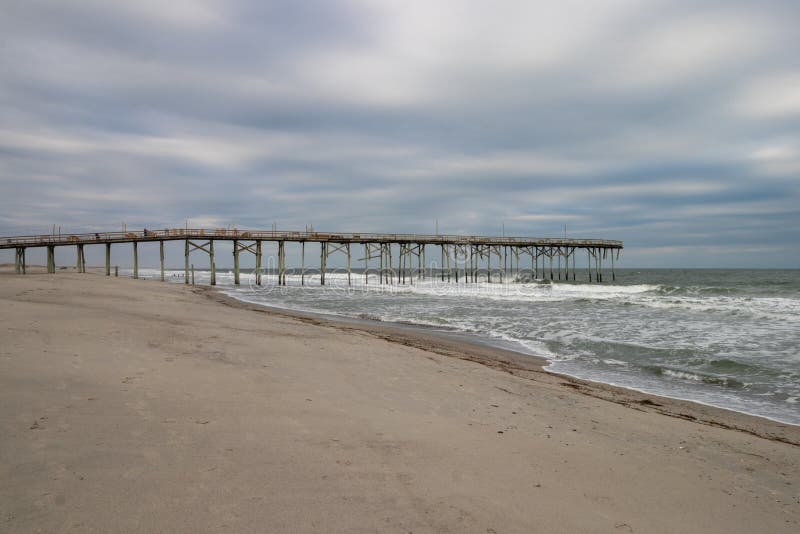 Carolina Beach Pier on the Atlantic Coast Stock Photo Image of