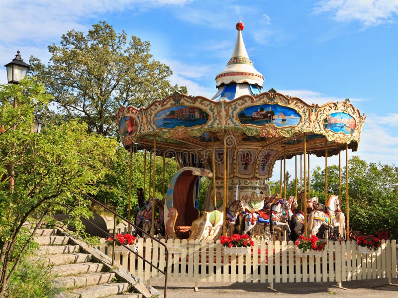 Carosello nella sosta di Skansen immagine stock libera da diritti Carosello nella sosta di Skansen immagine stock libera da diritti