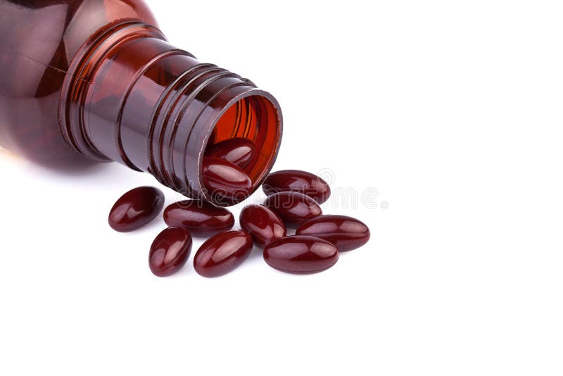 Carotene Pills over white stock photo. Image of brown 35463282