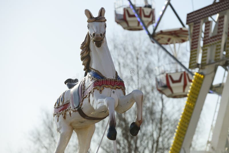 Carousel Horse In An Amusement Park Stock Image Image Of Ride Pony