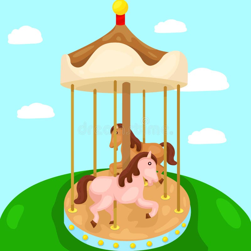 Carousel merry go round vector illustration