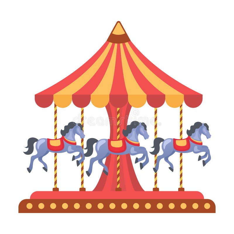 Carousel. Merry go round. Vector clipart isolated on white background stock illustration