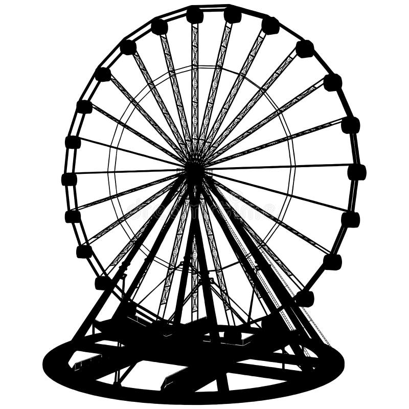 Carousel Silhouette Vector. Vector Illustration of Carousel Isolated on