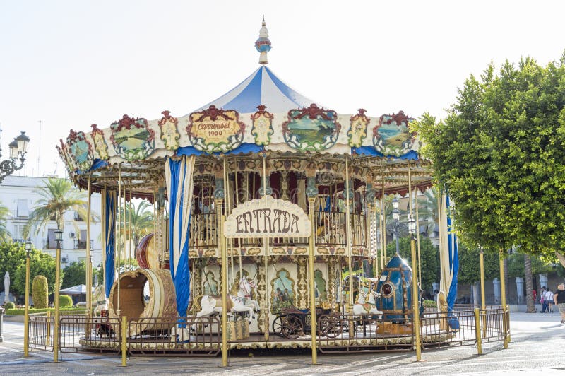 Carousel w placu del Arenal, Jerez De La Frontera zdjęcia stock Carousel w placu del Arenal, Jerez De La Frontera zdjęcia stock