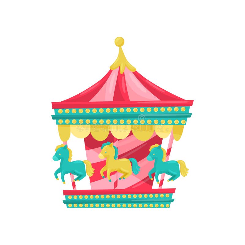 Carousel масленицы с лошадями Привлекательность ярмарки Оборудование парка атракционов Тема развлечений Плоский значок вектора бесплатная иллюстрация Carousel масленицы с лошадями Привлекательность ярмарки Оборудование парка атракционов Тема развлечений Плоский значок вектора бесплатная иллюстрация