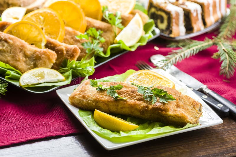Carp - Christmas fish in Polish cuisine royalty free stock photography Carp - Christmas fish in Polish cuisine royalty free stock photography