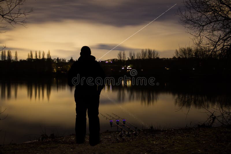 Carp Fishing Angling at Night with illuminated Alarms