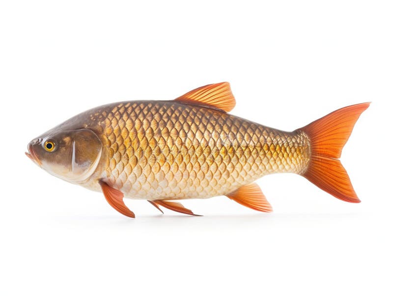 Carpa común aislada en fondo blanco ilustración del vector