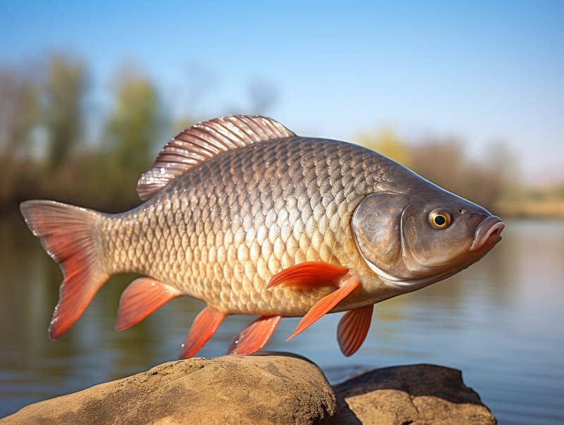 Carpa común aislada en fondo blanco ilustración del vector
