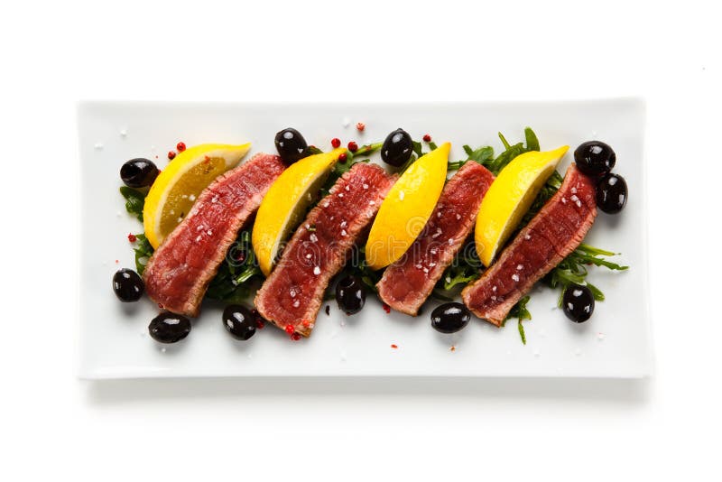 Carpaccio Steaks with Vegetables Stock Photo Image of carpaccio