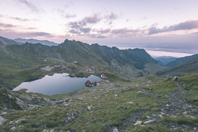 Carpathian mountains in summer - vintage film effect