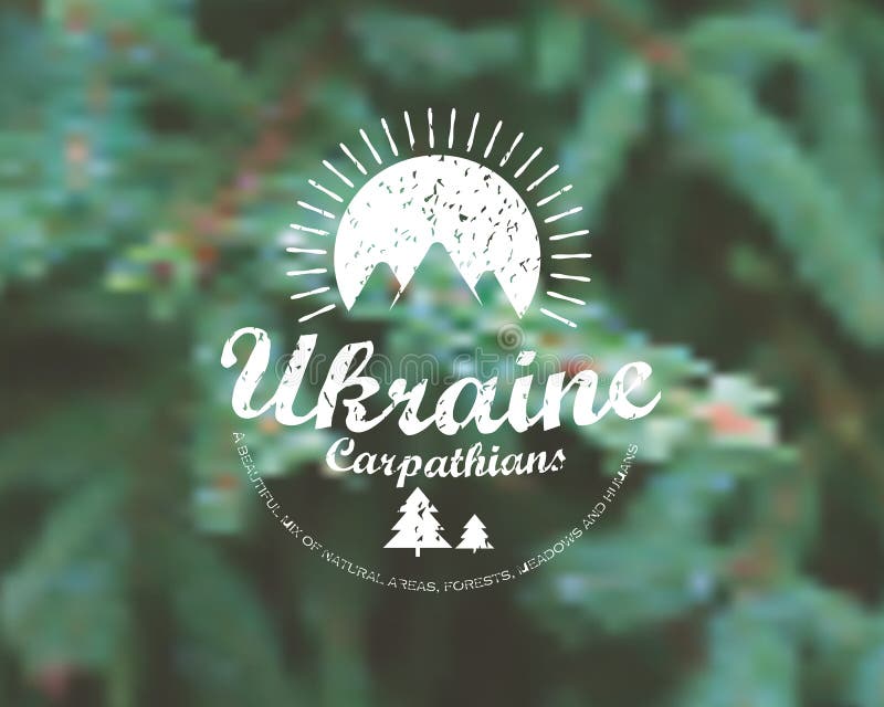 Carpathians gór retro karta ilustracji Carpathians gór retro karta ilustracji