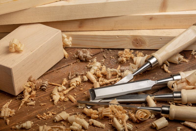 Carpenter Cabinet Maker Hand Tools On The Workbench Stock Image