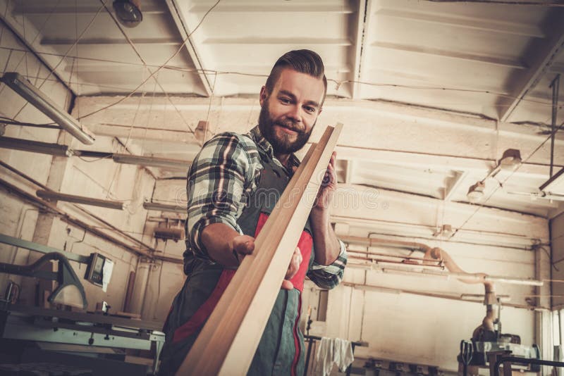 Carpenter Doing His Work in Carpentry Stock Photo Image of