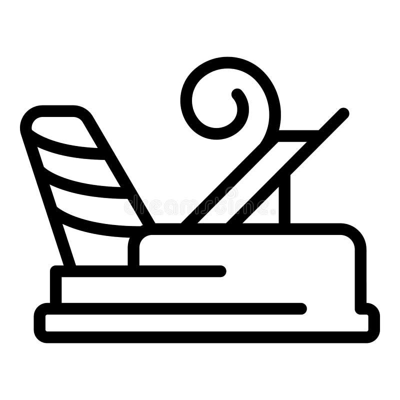 Carpenter plane icon, outline style stock illustration