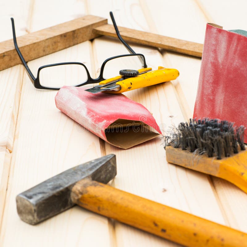 Carpenter tools, diy concept royalty free stock photo
