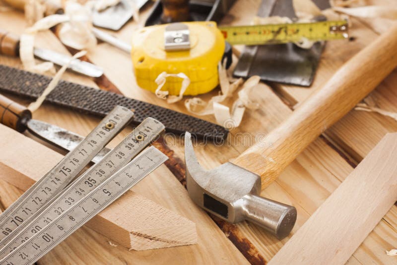 Carpenter tools royalty free stock images