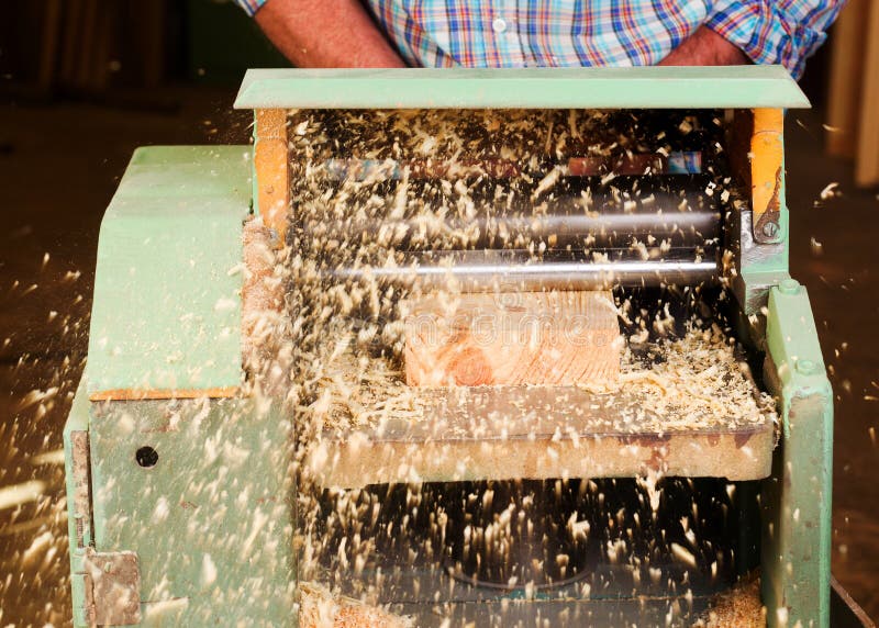 Carpenter Tools On Wooden Table With Sawdust. Circular Saw. Cutting A