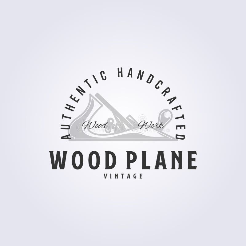 Carpenter wood plane template logo vector illustration design stock illustration