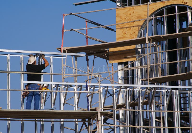 Carpenter Working Diligently royalty free stock photography