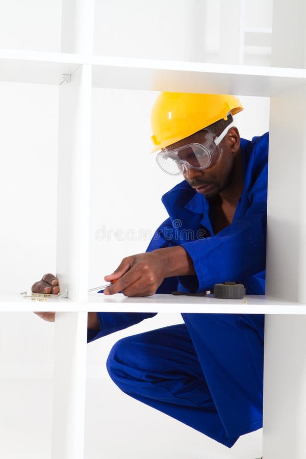 Carpentiere dell'afroamericano fotografie stock libere da diritti