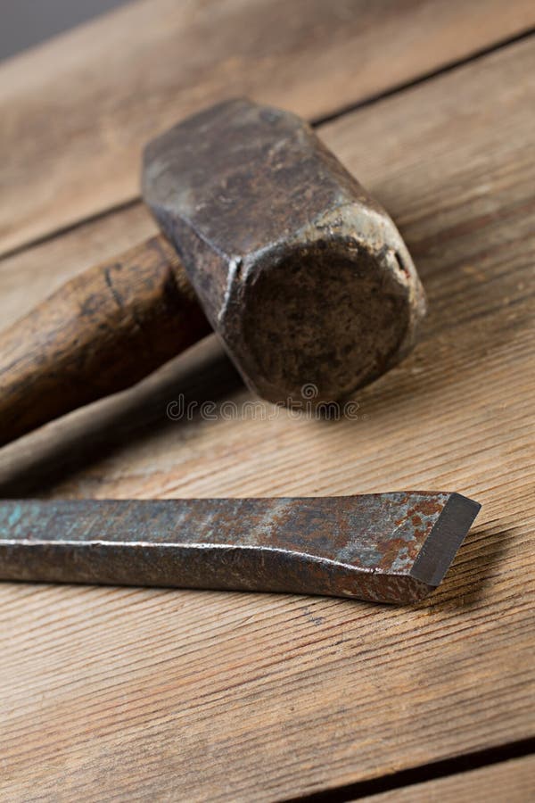Carpentry Tools on Wood Table Stock Photo Image of nail, power 45546224