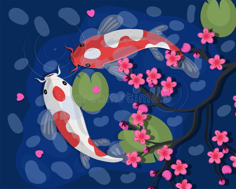 Carpes de Koi Illustration japonaise de vecteur de poissons de Koi goldfish chinois Symbole de Koi de la richesse illustration libre de droits Carpes de Koi Illustration japonaise de vecteur de poissons de Koi goldfish chinois Symbole de Koi de la richesse illustration libre de droits