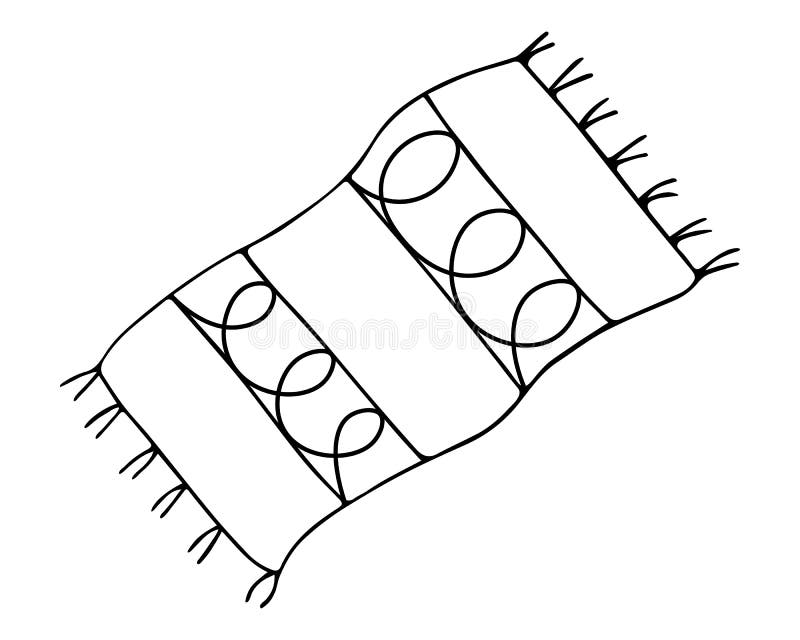 Carpet. Sketch. Vector Illustration. Outline on an Isolated White